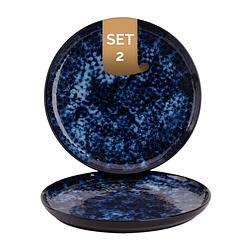 Foto van Palmer bord bama blue 27 cm blauw stoneware 2 stuk(s)