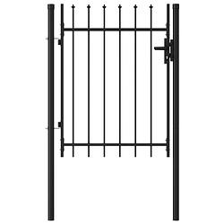 Foto van Vidaxl poort met puntige bovenkant enkel 1x1,2 m staal zwart