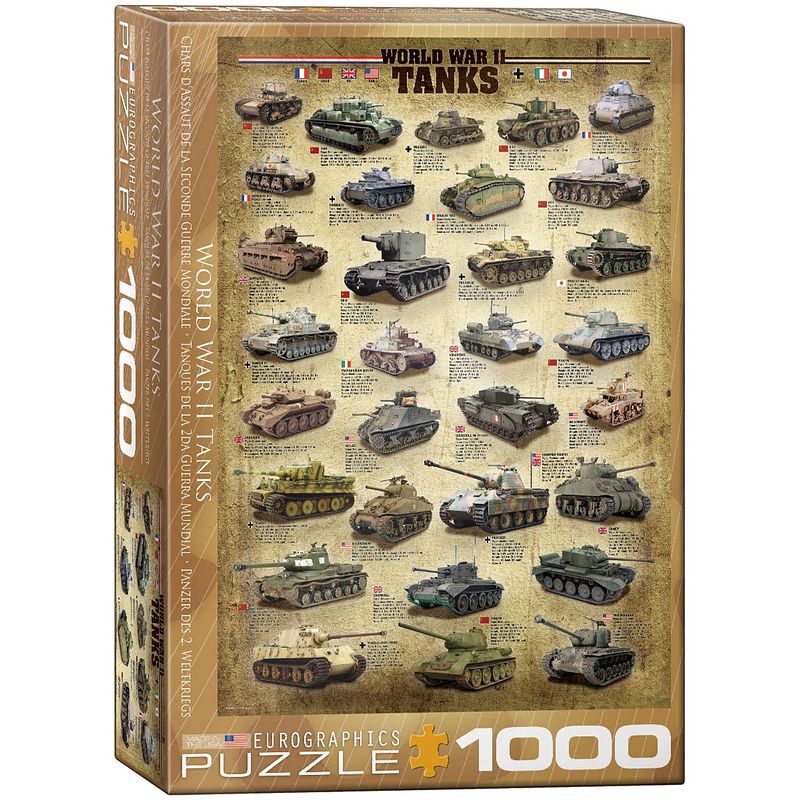 Foto van Eurographics puzzel world war ii tanks - 1000 stukjes