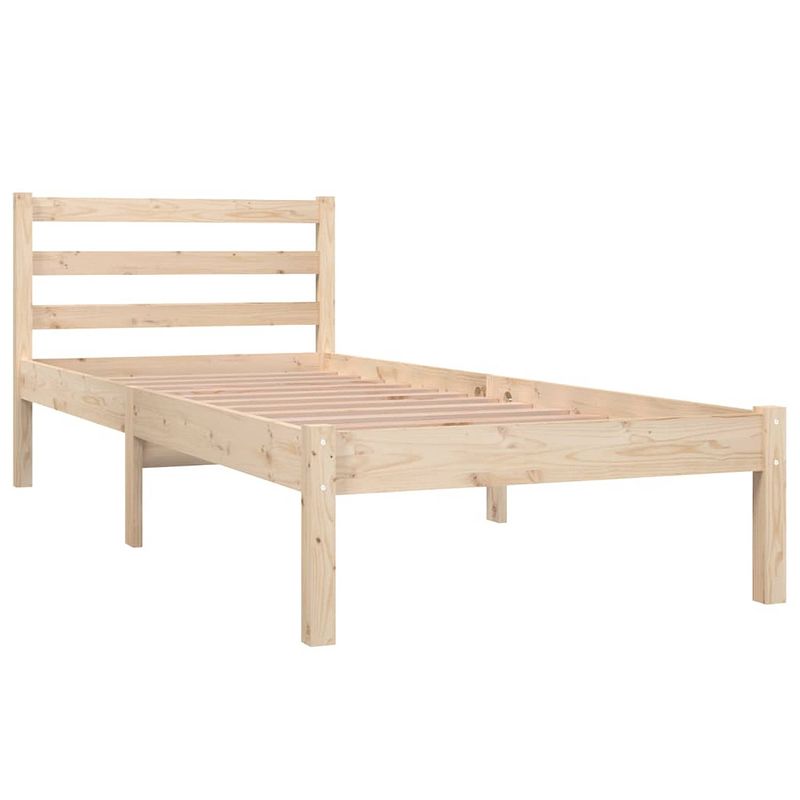 Foto van Vidaxl bedframe massief grenenhout zwart 75x190 cm small single