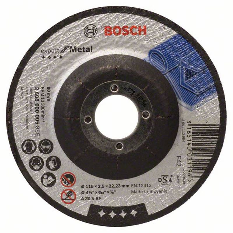 Foto van Bosch accessories a30 s bf 2608600005 doorslijpschijf gebogen 115 mm 22.23 mm 1 stuk(s)