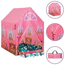 Foto van Vidaxl kinderspeeltent met 250 ballen 69x94x104 cm roze