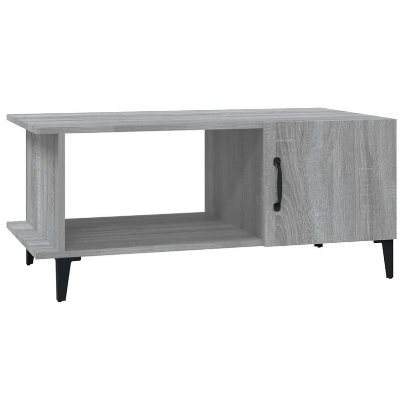 Foto van The living store salontafel solid - grijs sonoma eiken - 90 x 50 x 40 cm