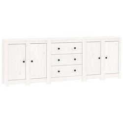 Foto van Vidaxl dressoir 230x35x80 cm massief grenenhout wit