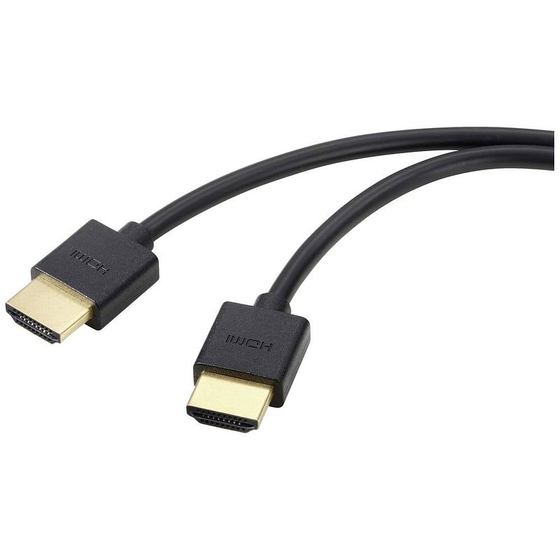 Foto van Speaka professional hdmi aansluitkabel hdmi-a stekker, hdmi-a stekker 2.00 m zwart ultra hd (8k), high speed hdmi, flexibel hdmi-kabel sp-11004212