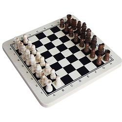 Foto van Tender toys schaakbord 29 x 29 cm hout zwart/wit/bruin