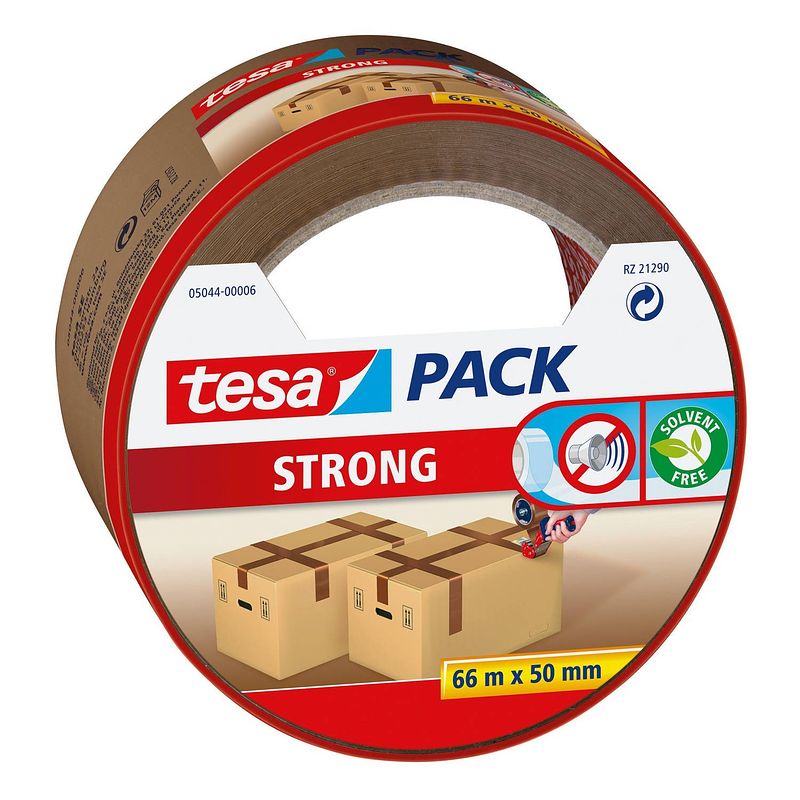 Foto van 3x tesa bruine verpakkingstape 66 mtr x 50 mm - tape (klussen)