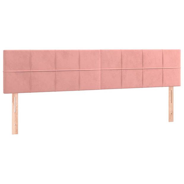 Foto van Vidaxl hoofdborden 2 st 90x5x78/88 cm fluweel roze