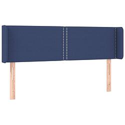 Foto van The living store hoofdbord - 147 x 16 x 78/88 cm - blauw - stof