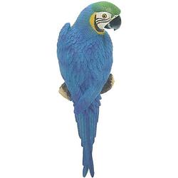Foto van Dierenbeeld blauwe ara papegaai vogel 31 cm tuinbeeld hangdeco - tuinbeelden