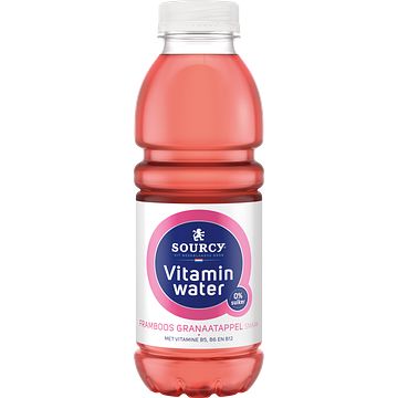 Foto van Sourcy vitaminwater framboos granaatappel smaak 0,5 liter bij jumbo