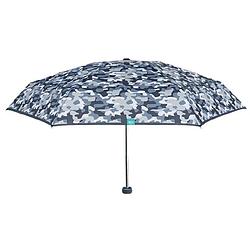 Foto van Perletti paraplu camouflage dames 90 cm microvezel blauw