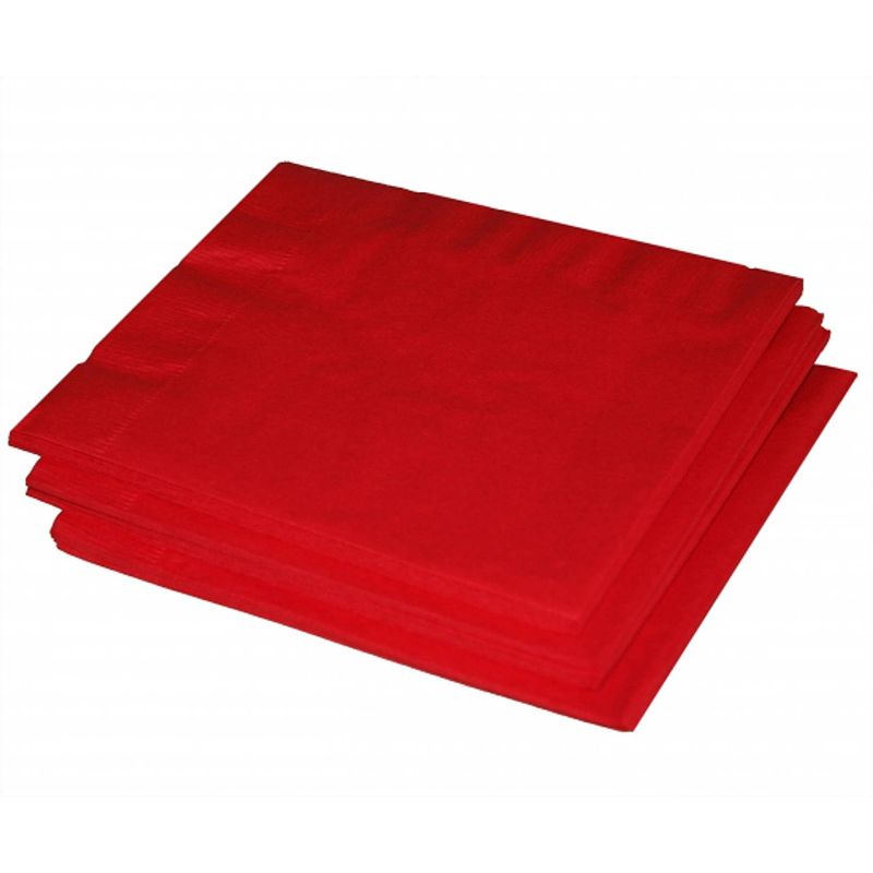Foto van 40x stuks rode servetten 33 x 33 cm - feestservetten