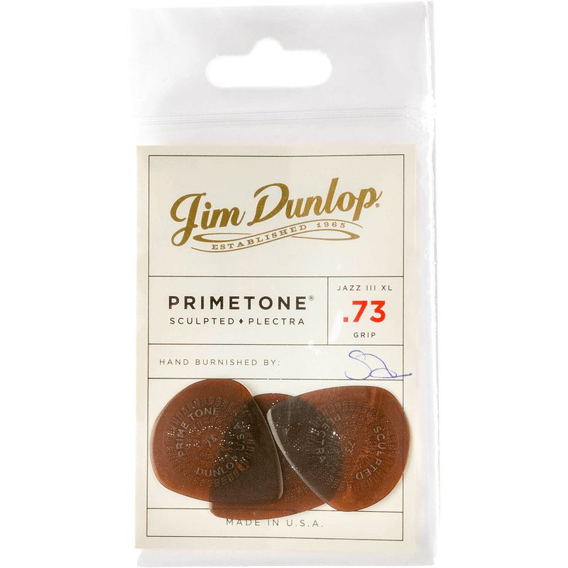 Foto van Dunlop 520p073 primetone jazz iii xl grip 0.73 mm plectrumset (3 stuks)