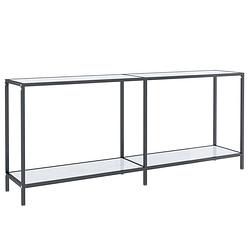 Foto van Vidaxl wandtafel 180x35x75,5 cm gehard glas wit