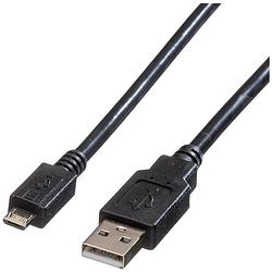 Foto van Roline usb-kabel usb 2.0 usb-a stekker, usb-micro-b stekker 3.00 m zwart afgeschermd 11.02.8755