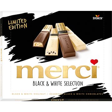 Foto van Merci black & white selection limited edition 240g bij jumbo