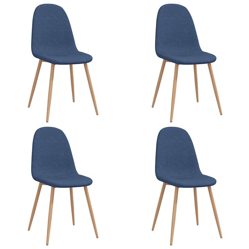 Foto van Vidaxl eetkamerstoelen 4 st stof blauw