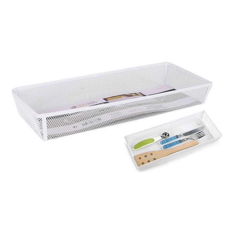 Foto van Bestekorganizer confortime metaal wit (37,5 x 15,24 x 5,2 cm)