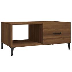 Foto van The living store salontafel - moderne salontafel - 90 x 50 x 40 cm - ken- stevig bewerkt hout