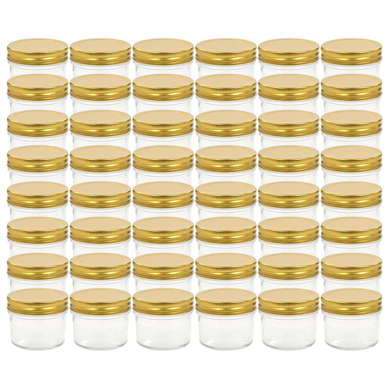 Foto van Vidaxl jampotten met goudkleurige deksels 48 st 110 ml glas