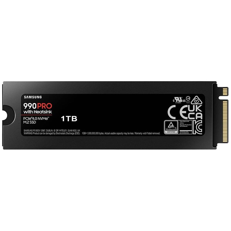 Foto van Samsung 990 pro 1 tb nvme/pcie m.2 ssd 2280 harde schijf pcie nvme 4.0 x4 retail mz-v9p1t0cw