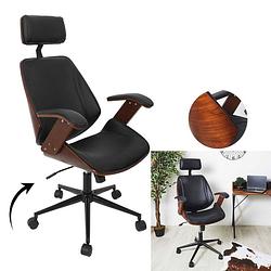Foto van Design bureaustoel dean hoogte verstelbaar kantelbaar - bruin/zwart