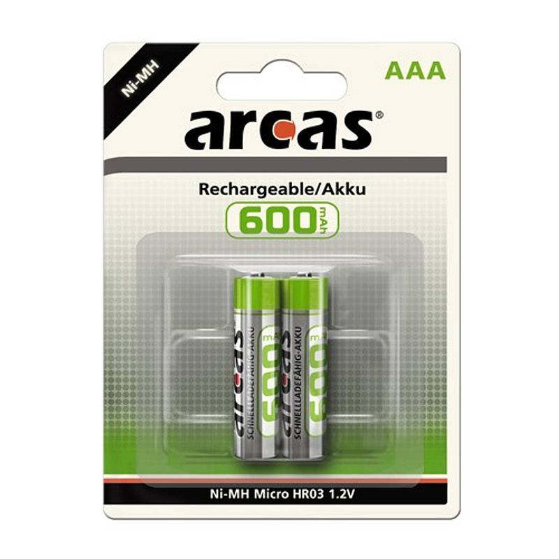 Foto van Arcas rechargeable nimh aaa/hr03 600mah blister 2