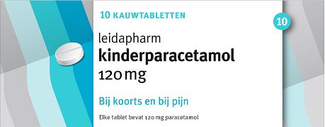 Foto van Leidapharm kind paracetamol kauwtabletten 120mg 10st
