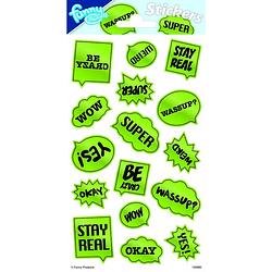 Foto van Funny products stickers text 20 x 10 cm papier groen 16 stuks
