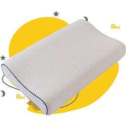 Foto van Sleep comfy - hoofdkussen - 2 stuks traagschuim hoofdkussens - geschikt voor rug-, zij-en buikslapers 50x70x14 cm