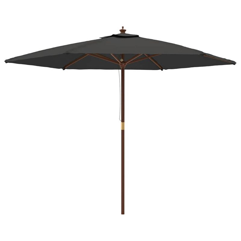 Foto van Vidaxl parasol met houten paal 299x240 cm antracietkleurig