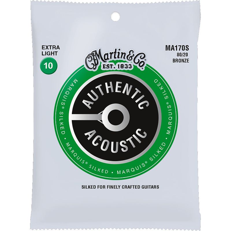 Foto van Martin strings ma170s authentic acoustic silked 80/20 bronze