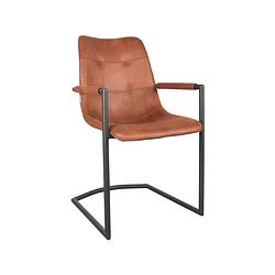 Foto van Label51 eetkamerstoel boyd - cognac - microfiber