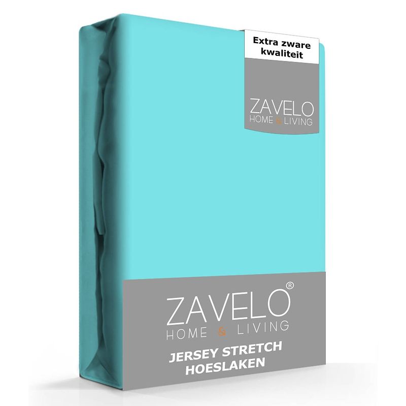 Foto van Zavelo® jersey hoeslaken aqua-lits-jumeaux (190x220 cm)