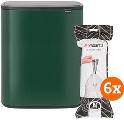 Foto van Brabantia bo touch bin 60 liter pine green + vuilniszakken (120 stuks)