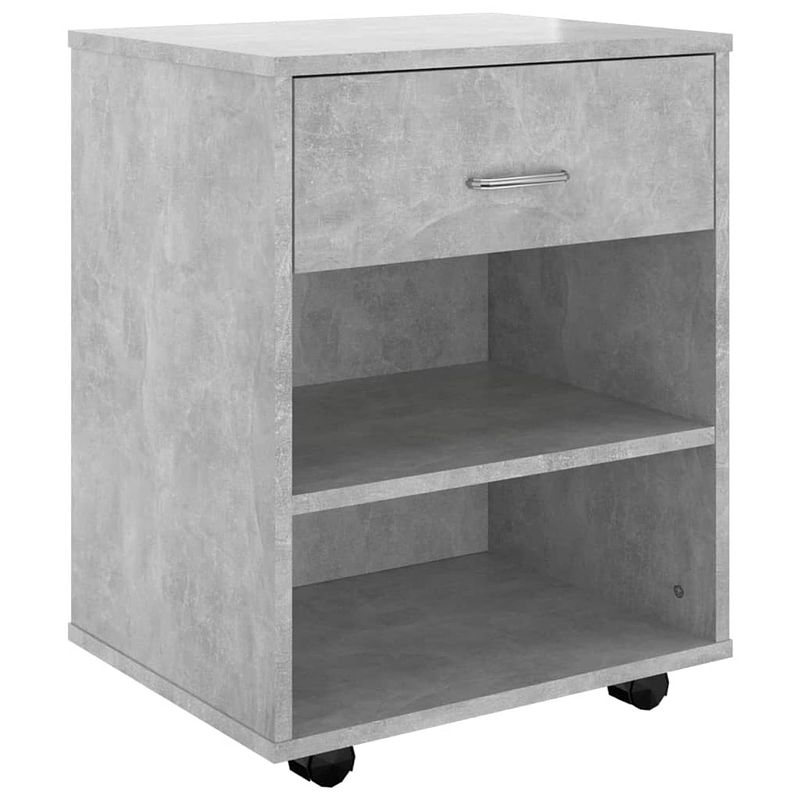 Foto van The living store verrijdbare kast - betongrijs - 46 x 36 x 59 cm - duurzaam en functioneel