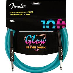 Foto van Fender professional glow in the dark jackkabel 6.35 mm recht blauw 3 meter
