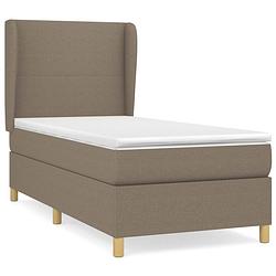 Foto van The living store boxspringbed - pocketvering - middelhard - 203x93x118/128 cm - taupe