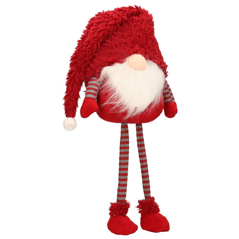 Foto van Decoratie gnome/kabouter pop - h55 cm - rood - kerstman pop - kerstman pop