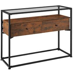 Foto van Tectake - consoletafel dressoir sidetable reading - industrieel - donkerbruin - 101,5x41,5x80,5cm - 404690