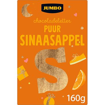 Foto van Jumbo chocoladeletter puur sinaasappel s 160g aanbieding bij jumbo | 2 voor 4.50