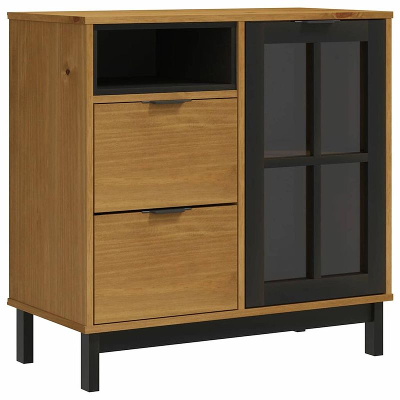 Foto van Vidaxl dressoir flam 80x40x80 cm massief grenenhout