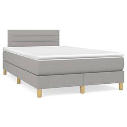 Foto van The living store boxspringbed - comfort - bed - 203 x 120 x 78/88 cm - lichtgrijs - stof (100% polyester) - multiplex