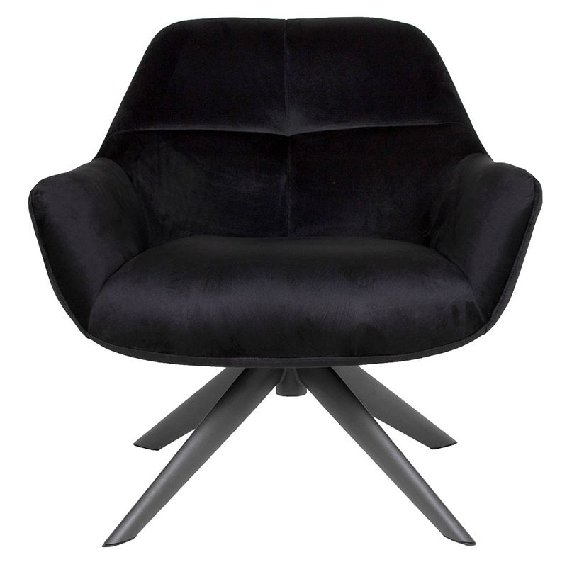 Foto van Giga meubel fauteuil velvet - zwart - fauteuil shannon
