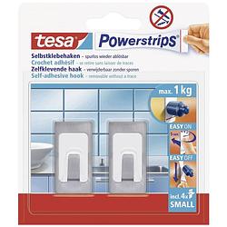 Foto van Tesa powerstrips® tesa powerstrips haken small rechthoekig rvs (geborsteld)