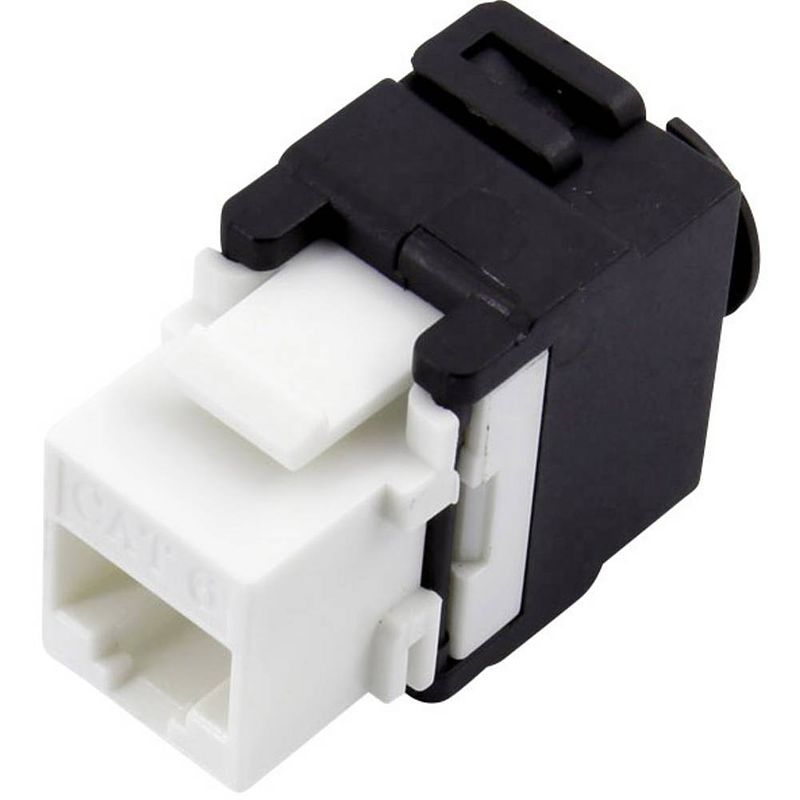 Foto van Tru components rj45-koppeling, cat. 6 93038c367 koppeling, recht aantal polen 8 zwart, wit 1 stuk(s)