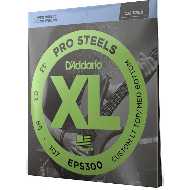 Foto van D'saddario eps300 prosteels custom light 43-107 snaren voor elektrische bas