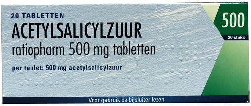 Foto van Ratiopharm acetylsalicylzuur 500mg tabletten 20st