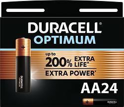 Foto van Duracell optimum alkaline aa batterijen - 24 stuks